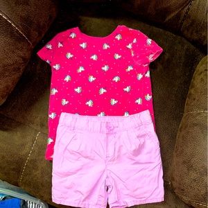 Unicorn shirt with shorts set